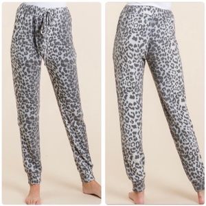 NEW plush leopard print joggers